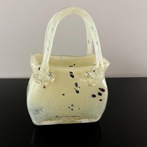 Vintage Murano Blown Glass Purse Vase